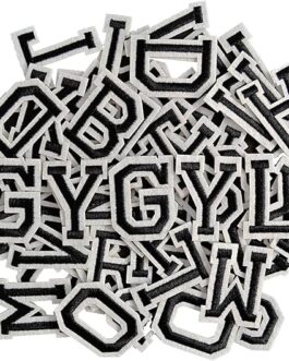 Home gygyl 104 pieces iron on letter patches, embroidered a z letter patches for clothes, dress, hat, socks, jeans, diy accessories 2 inch black
