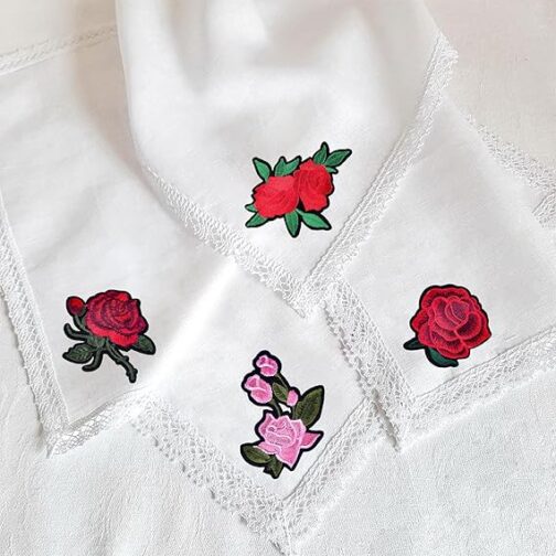20pcs rose iron on patches flower embroidery patches applique valentines patches for clothes hats jeans jacket