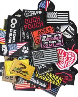 Home 20 pieces random tactical morale patch bundle, full embroidery loop and hook patches set for caps, bags, backpacks, vest, military uniforms,tactical gears etc